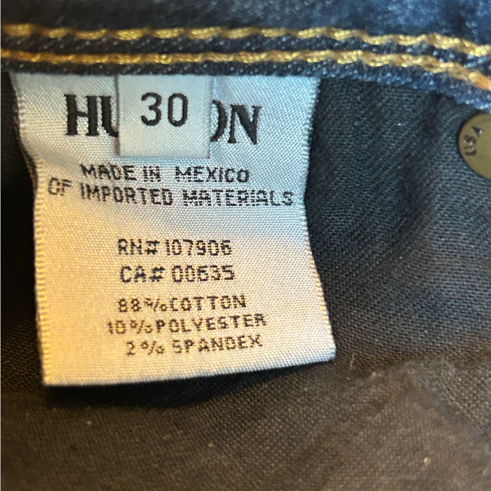 Hudson Mid-Rise Beth Baby Boot Women's Dark Blue Jeans with Back Flap Pockets - Picture 17 of 17